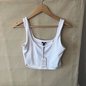 New w/ tags Express BodyCon compression square neck cropped tank top size M